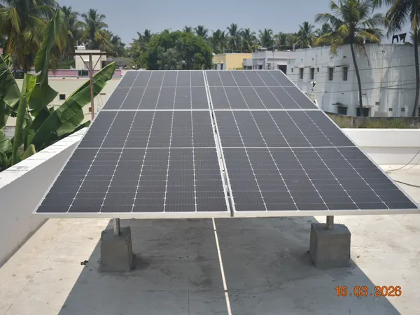 Siva Dasan Residence — 2 kW Rooftop Solar - 2 kW solar installation in Vilankurichi, Coimbatore, Tamil Nadu